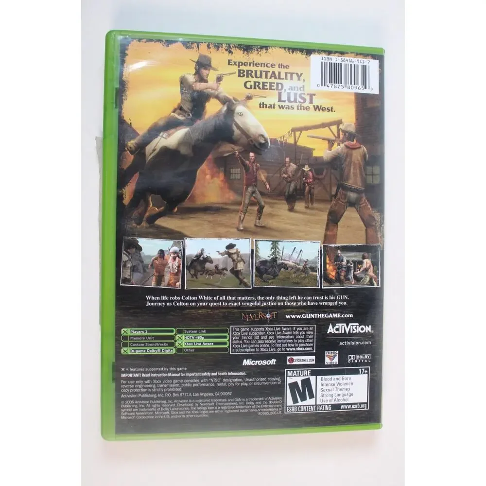 Gun (Microsoft Xbox, 2005) Authentic, Complete, Tested/works